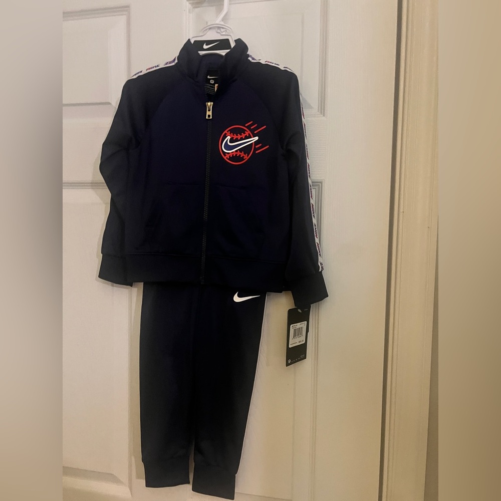 Nike Toddler Boy 2 Piece Jogging Set Baseball, Navy Blue Tracksuit
